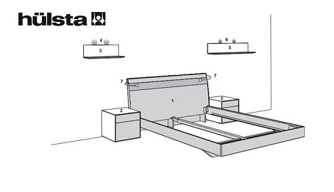 Hulsta_lunis_ ledikant_bed_hoofdbord_stof_hout_furnplan_plank_licht_kast_lade_diep_noten_wit_eiken